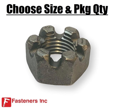 Hex slotted nut - hex, plain
