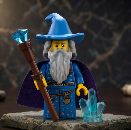 Lego minifig blue wizard - lego,