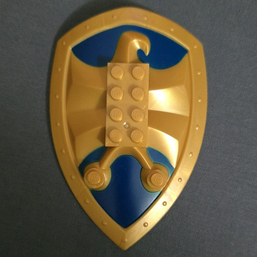 Lego gold blue - printed, shield