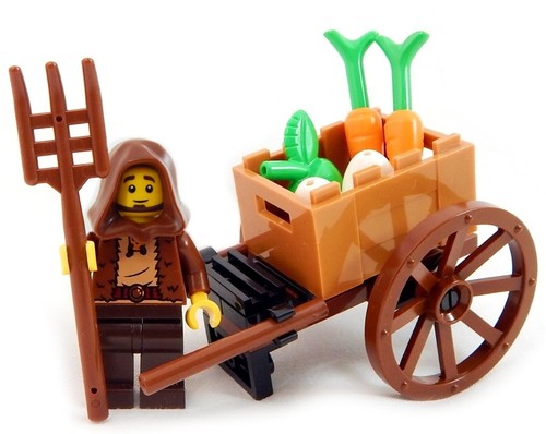 New lego peasant with - new, cart